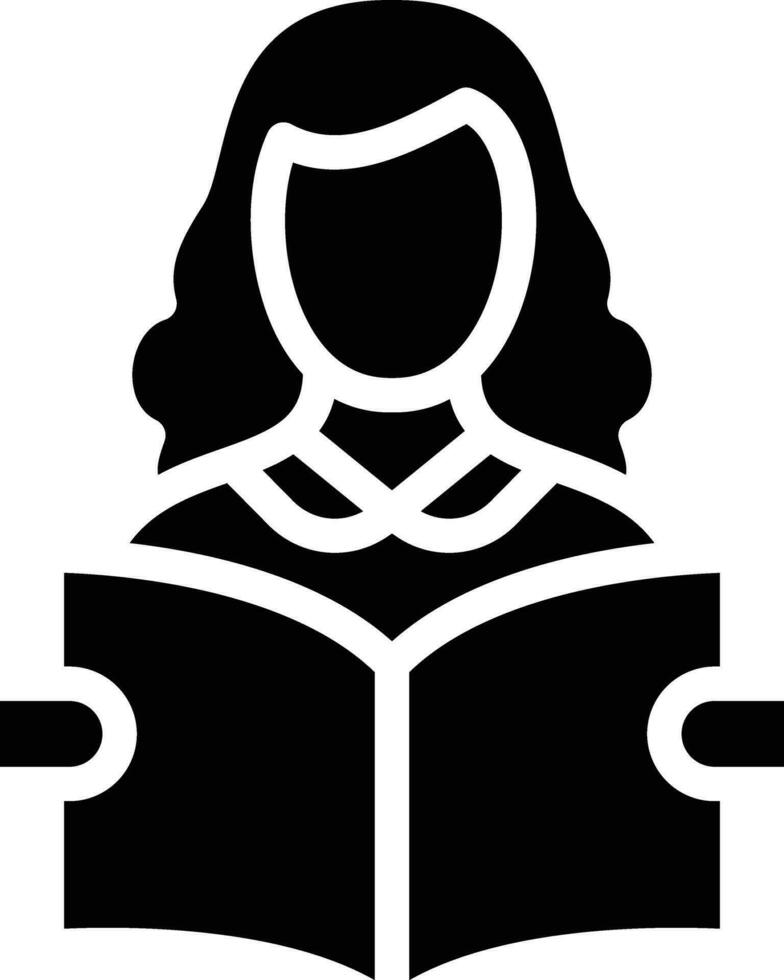 Woman Reading Vector Icon