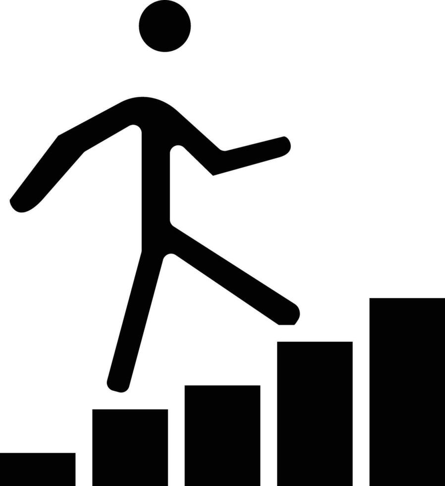 persona alpinismo escalera vector icono