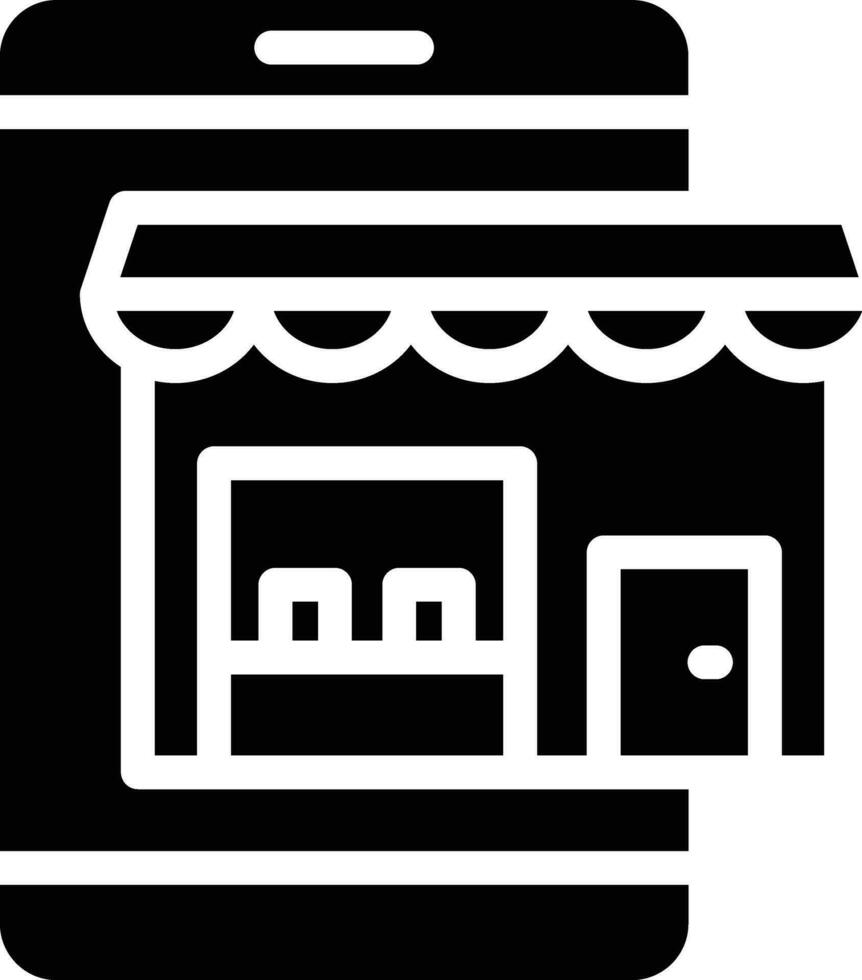 icono de vector de tienda en línea