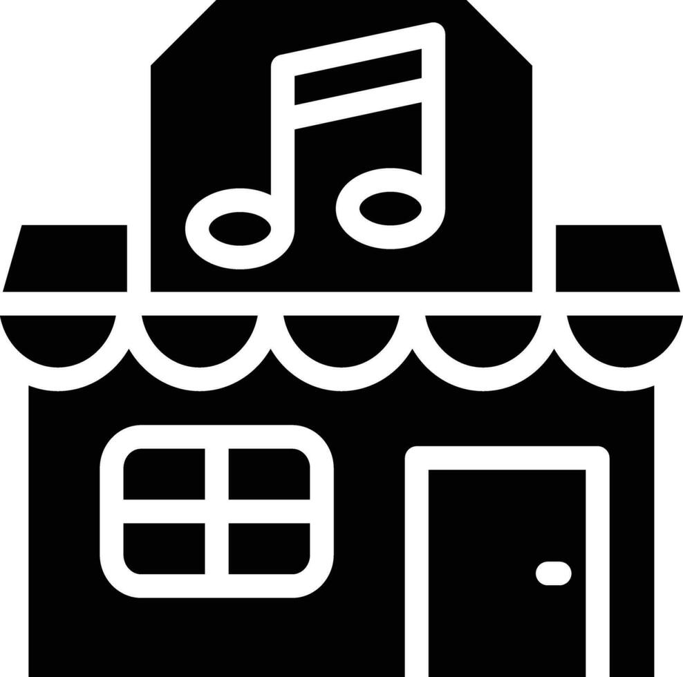 música tienda vector icono