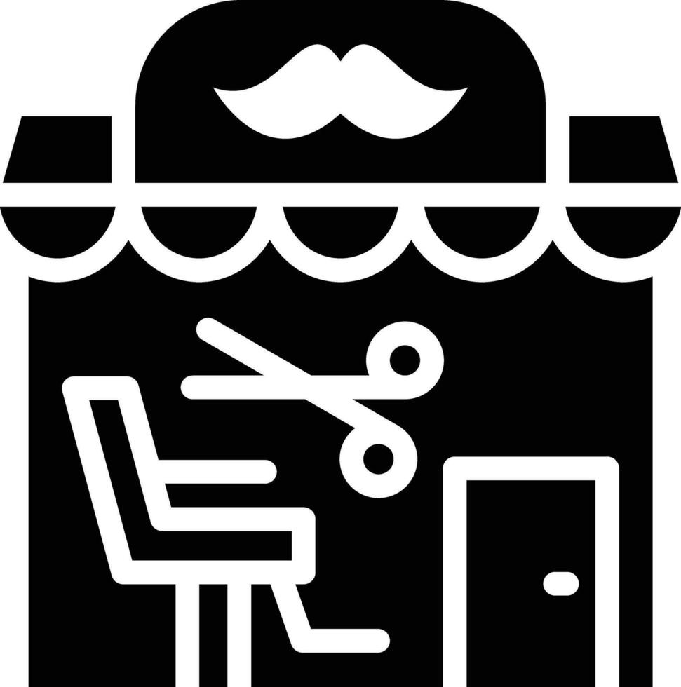 icono de vector de tienda de peluquero