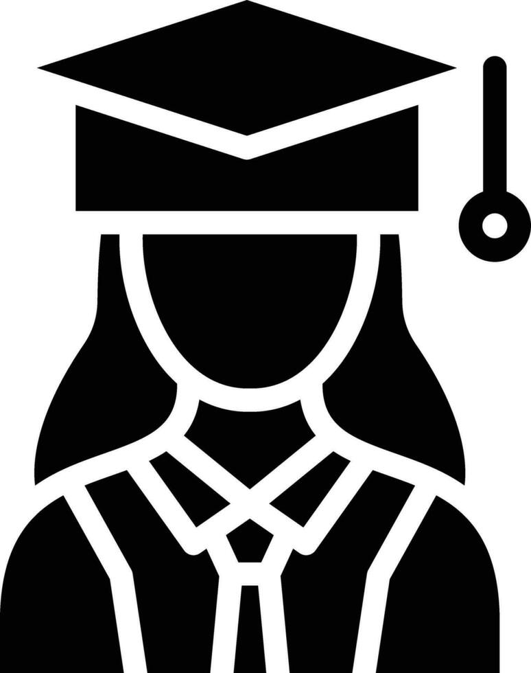 hembra graduado vector icono