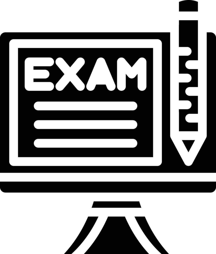 icono de vector de examen en línea