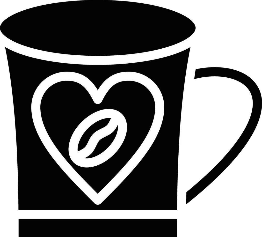 Coffee Heart Vector Icon