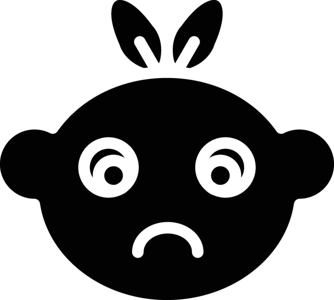 Sad Baby Vector Icon