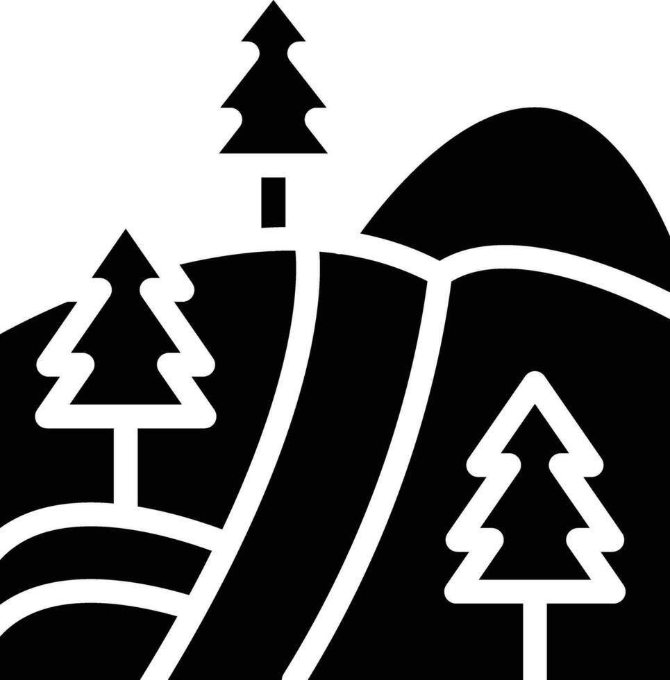 Pine Trees Landscape Vector Icon