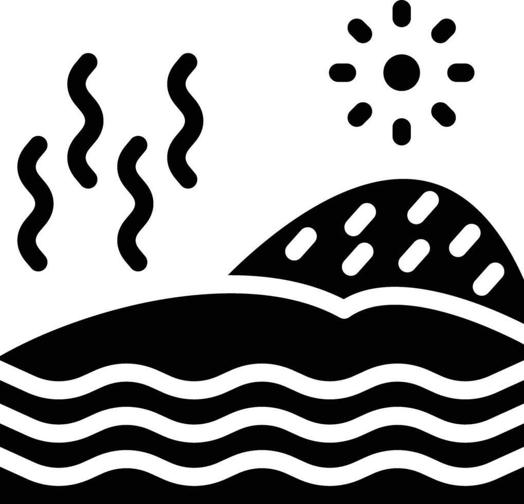 Hot Spring Landscape Vector Icon