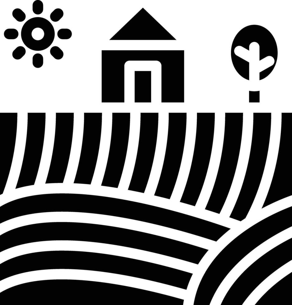 Fields Landscape Vector Icon