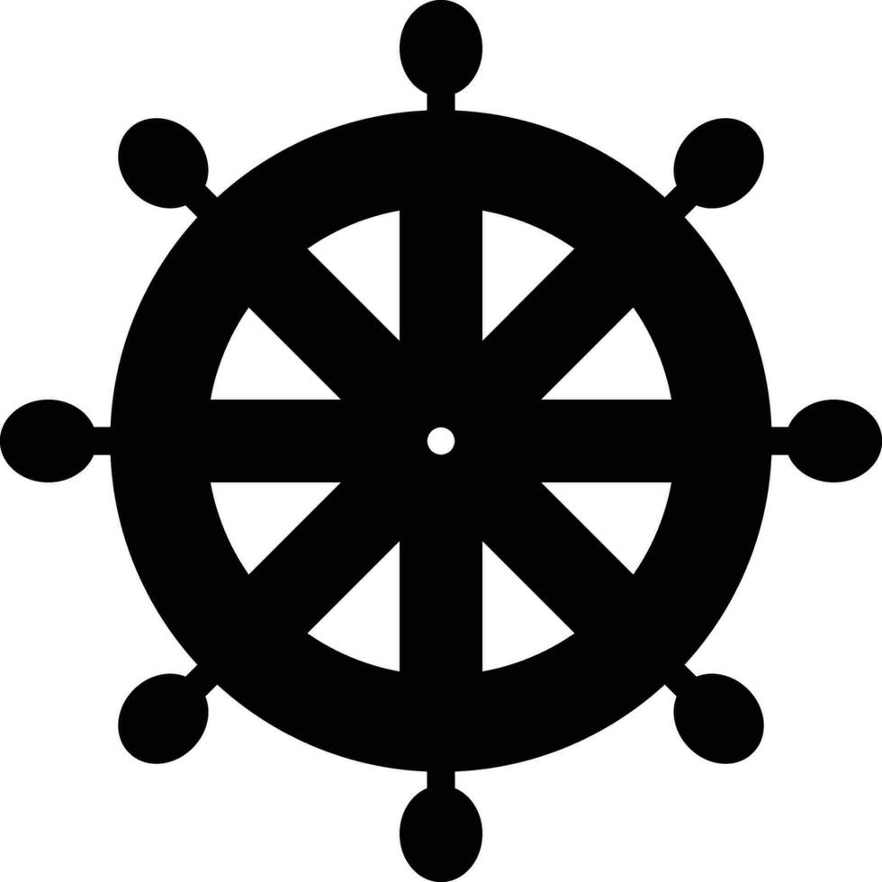 icono de vector de rueda de barco