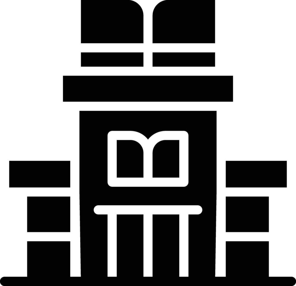 icono de vector de edificio de biblioteca