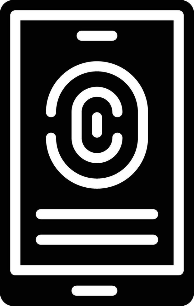 Mobile Fingerprint Lock Vector Icon