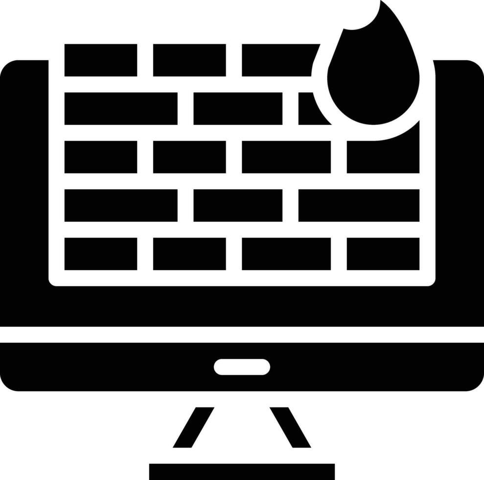 Computer Firewall Vector Icon