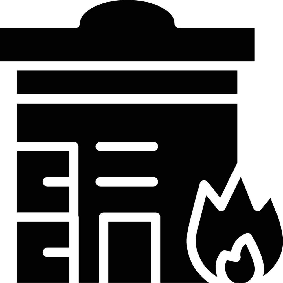 edificio fuego vector icono