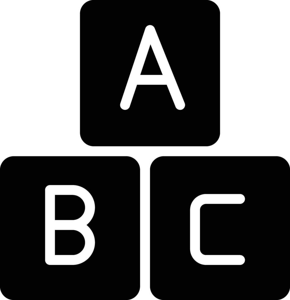 a B C bloques vector icono