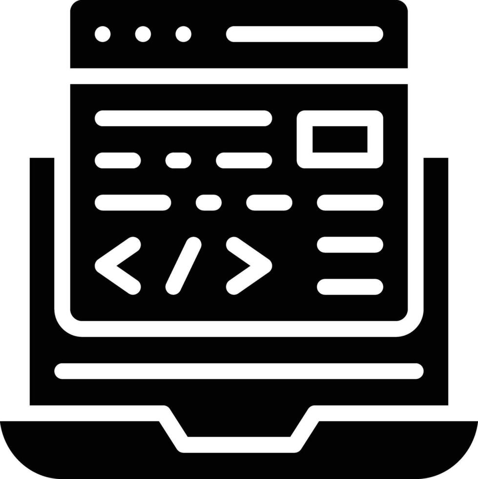 Laptop Coding Vector Icon