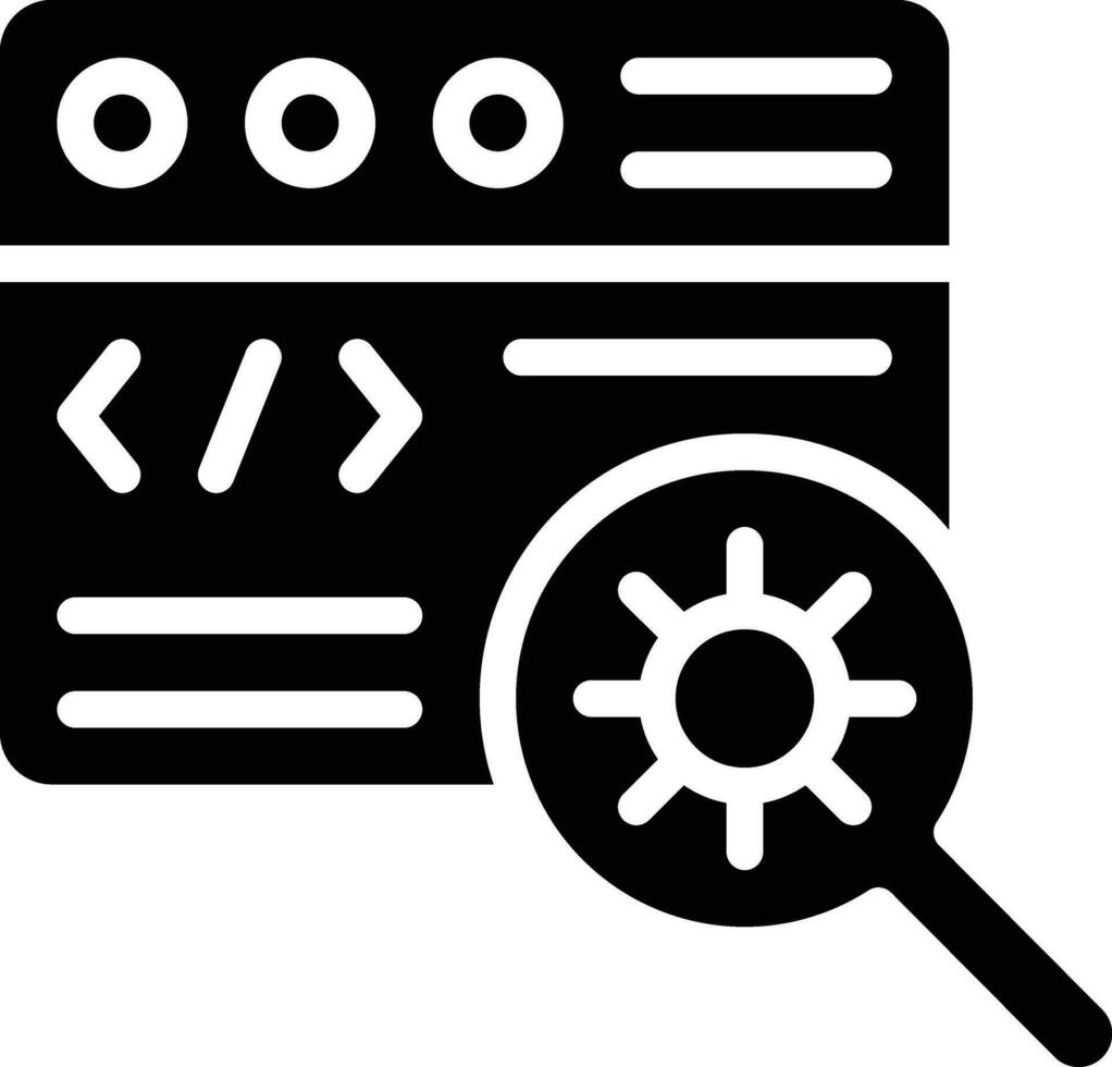 Bug Search Vector Icon