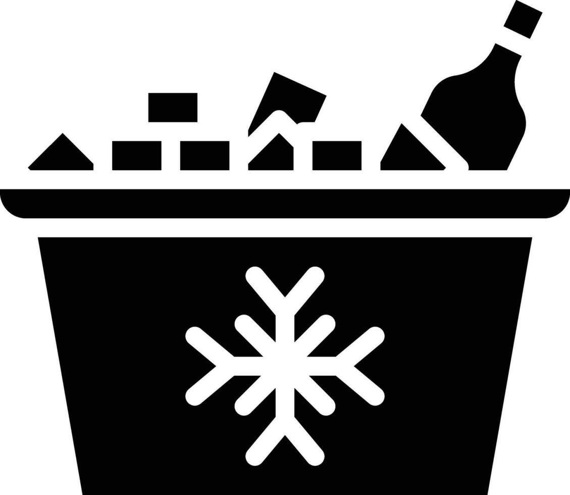 icono de vector de cubo de hielo