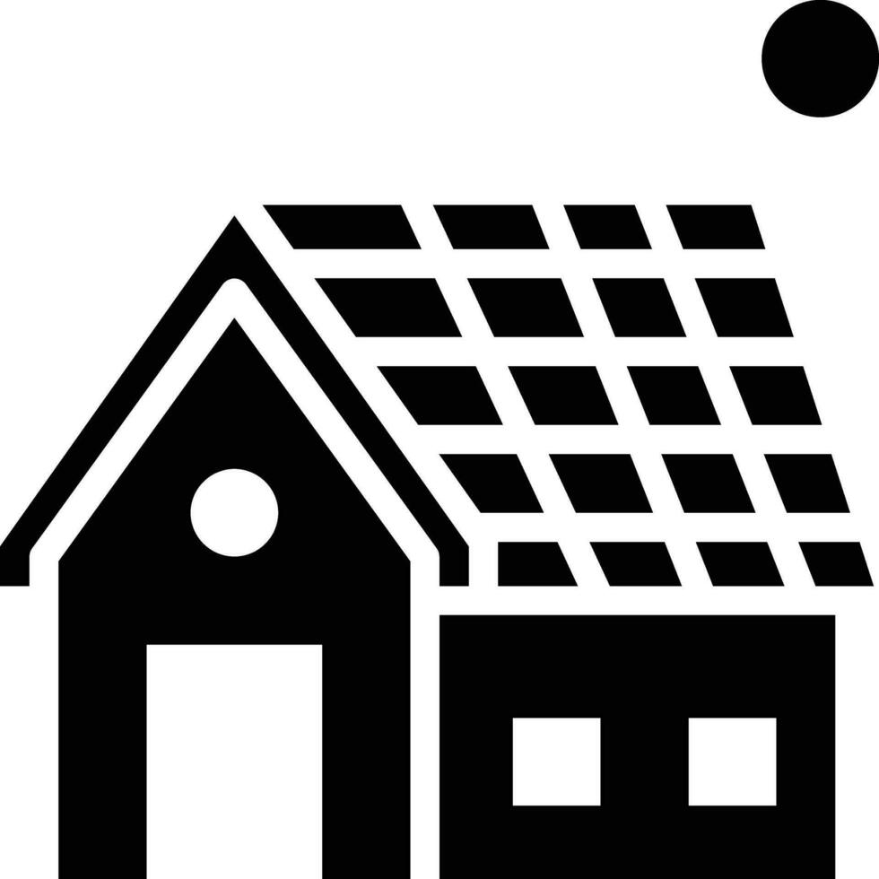 Solar House Vector Icon