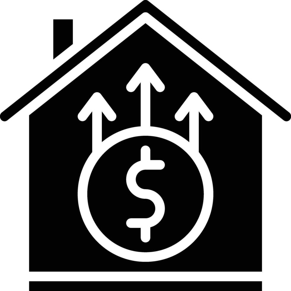 House Price Increase Vector Icon