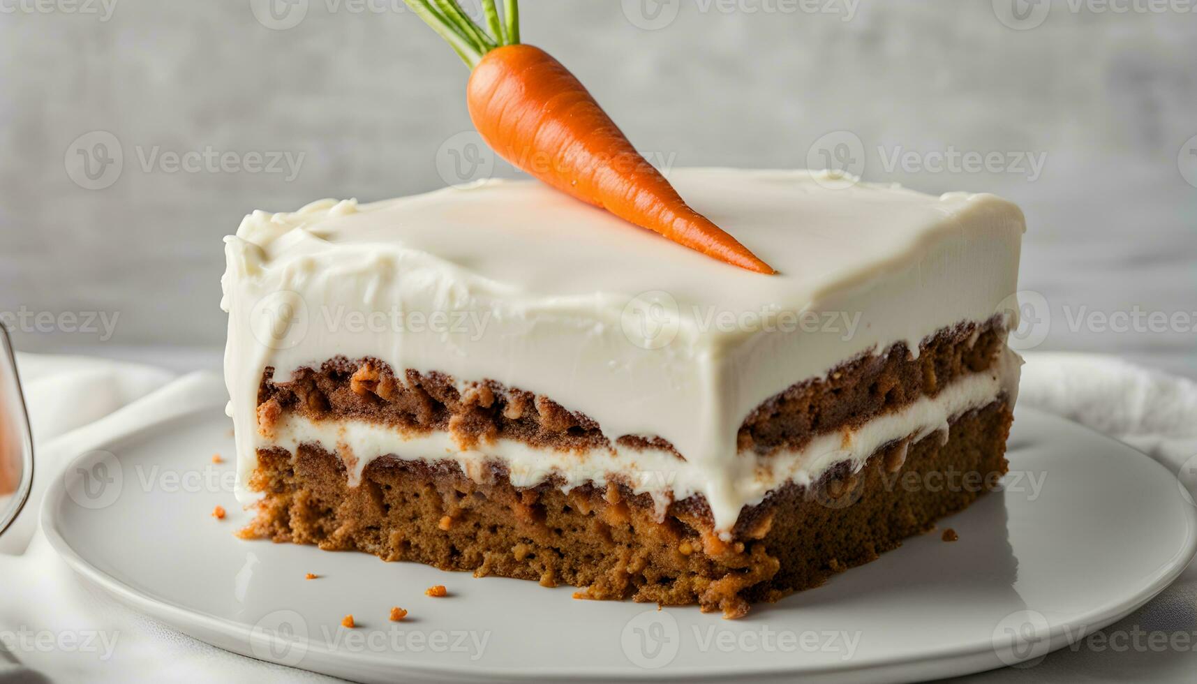 AI generated a piece of carrot cake on a plate photo