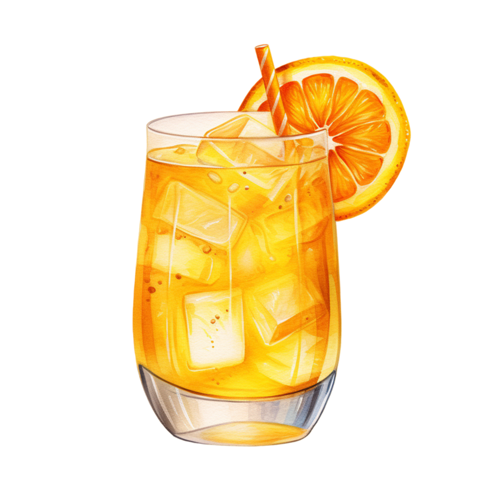 AI generated Ice tea splashing out from the glass. Refreshing summer drink, a thirst quencher. Object isolated on transparent background png