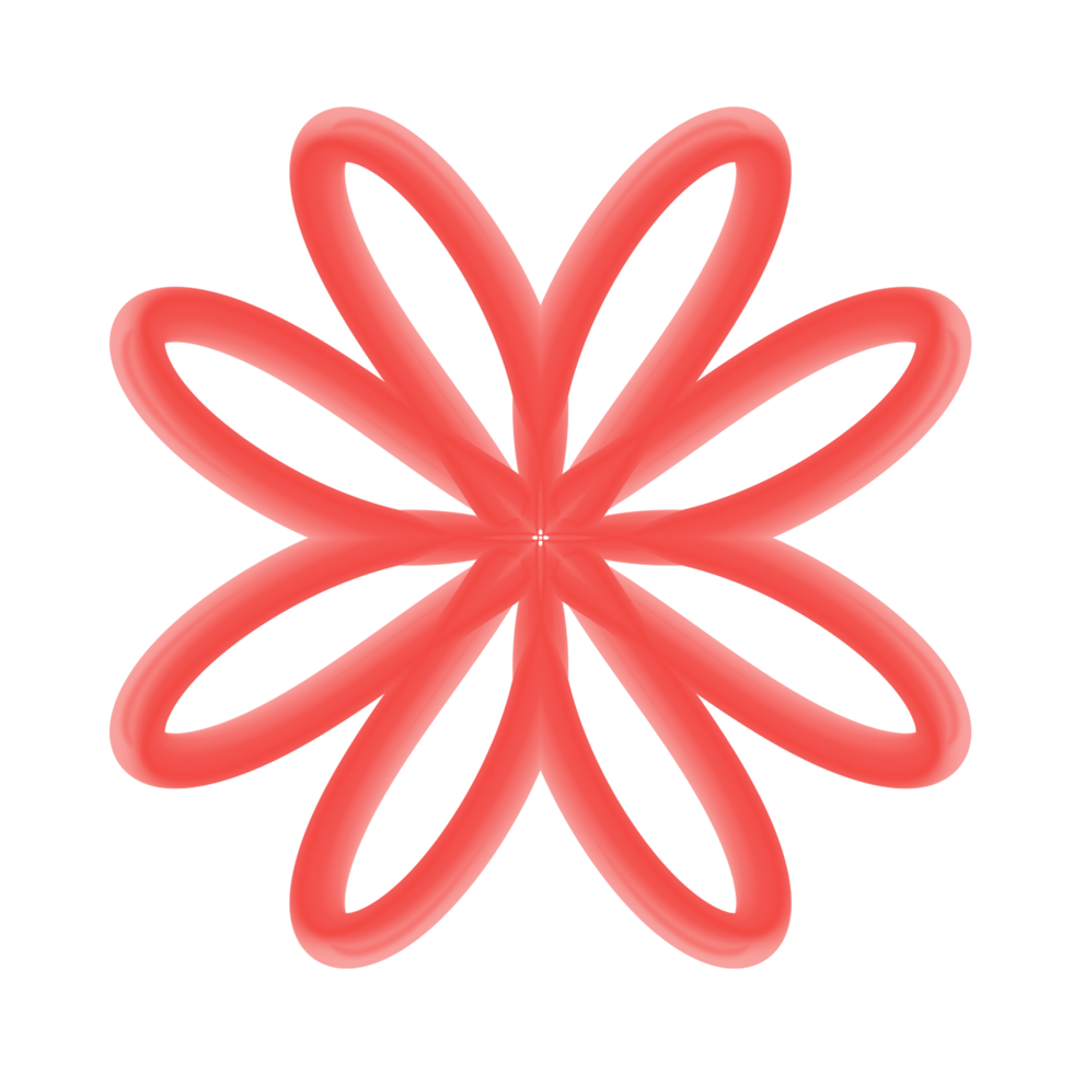 3d linha vermelho flor png