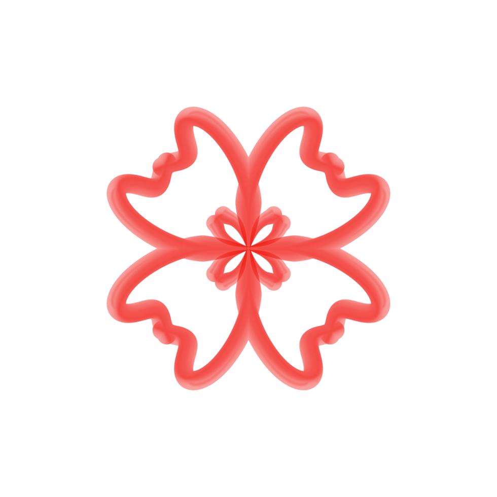 3D Line Red Flower png