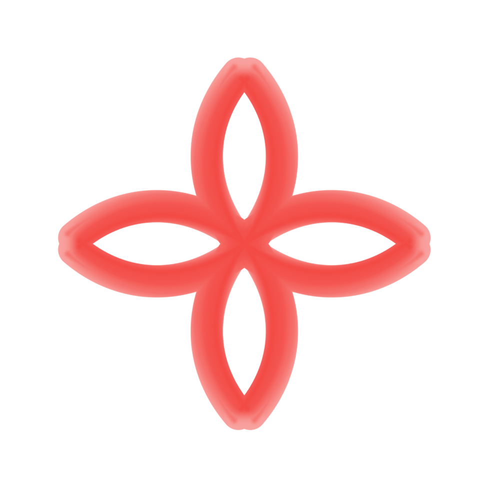 3d linha vermelho flor png