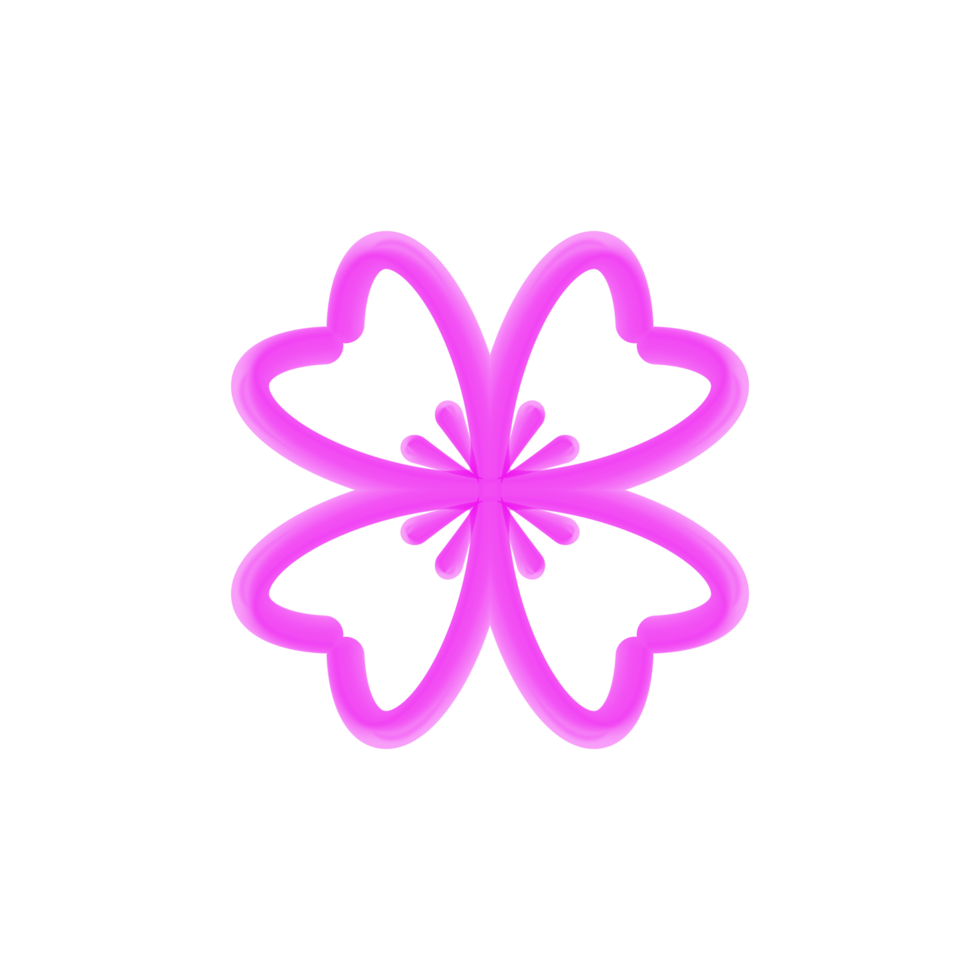 3D Line Purple Flower png