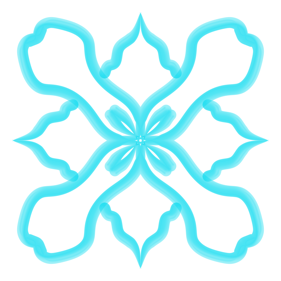 3D Cyan Flower Line png