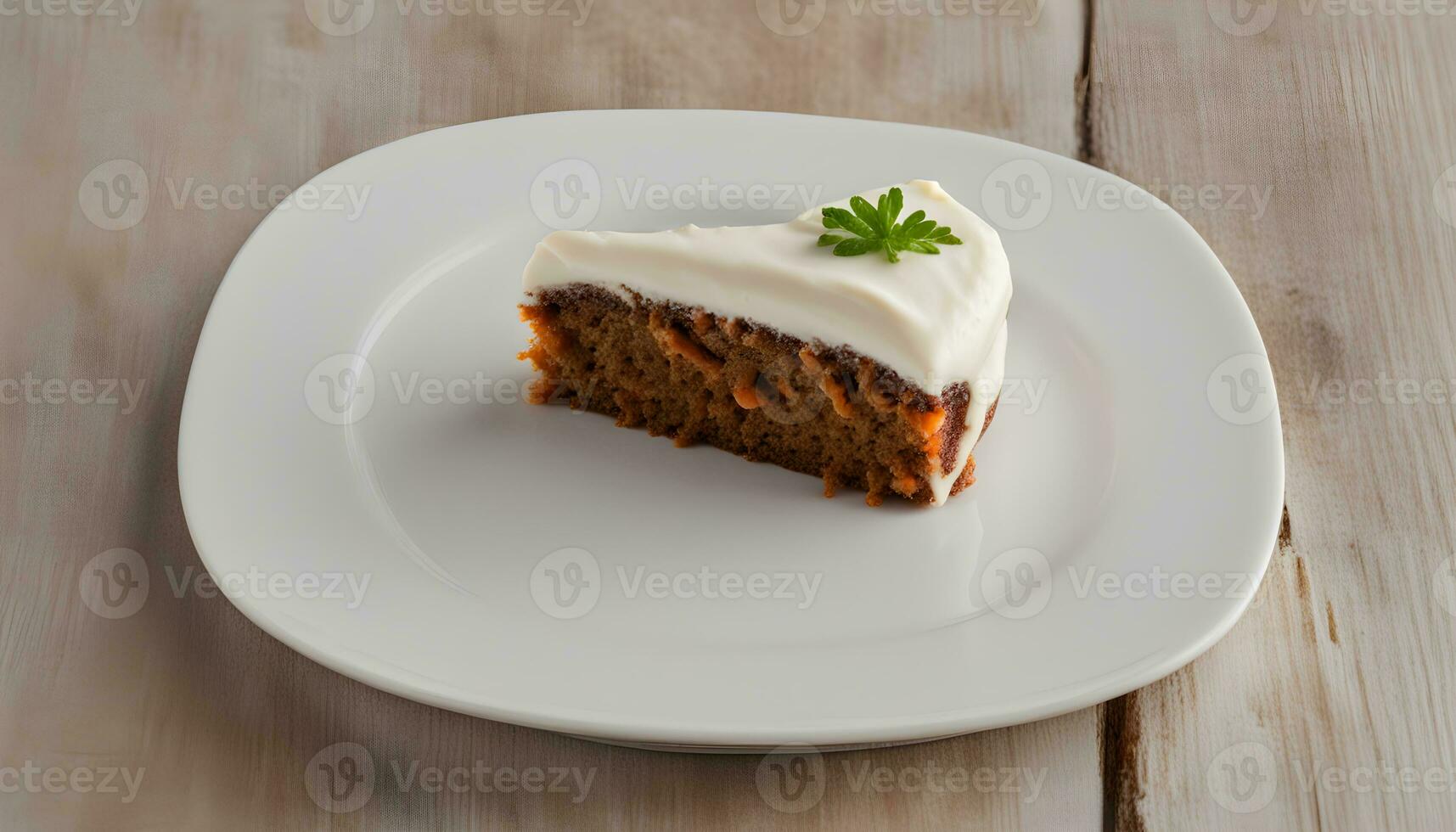 AI generated a piece of carrot cake on a plate photo