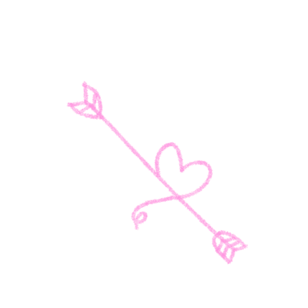 Hand drawn valentines arrow png