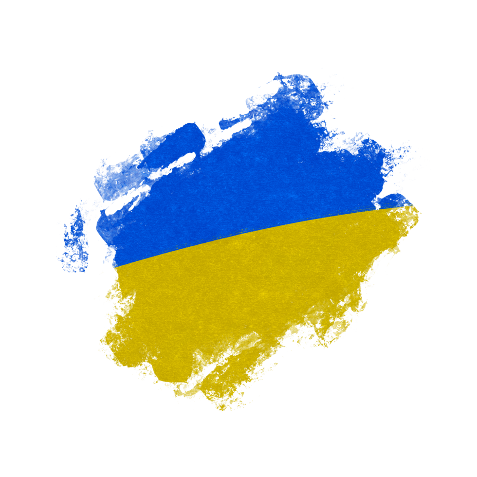 brushstroke ukrainian flag png