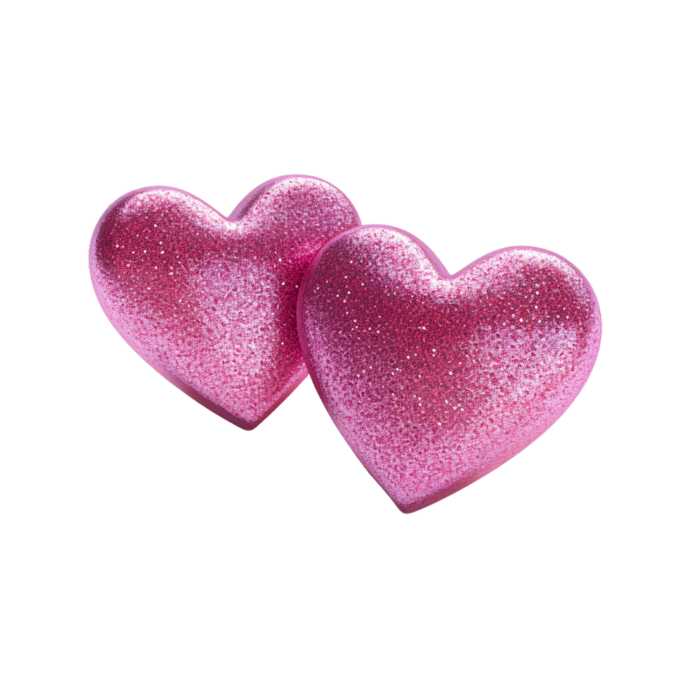 AI generated Abstract 3D realistic Pink balloon hearts with glitter texture png