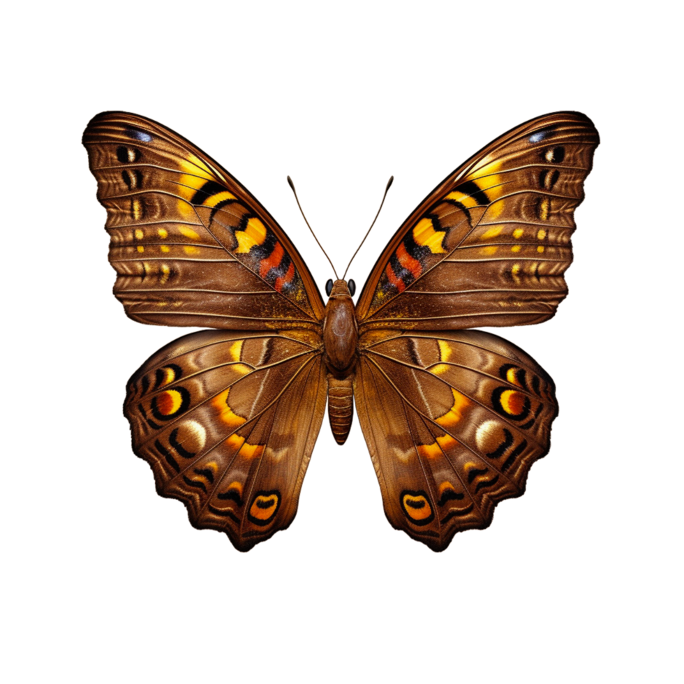 AI generated Butterfly 2d cartoon illustration on transparent background png
