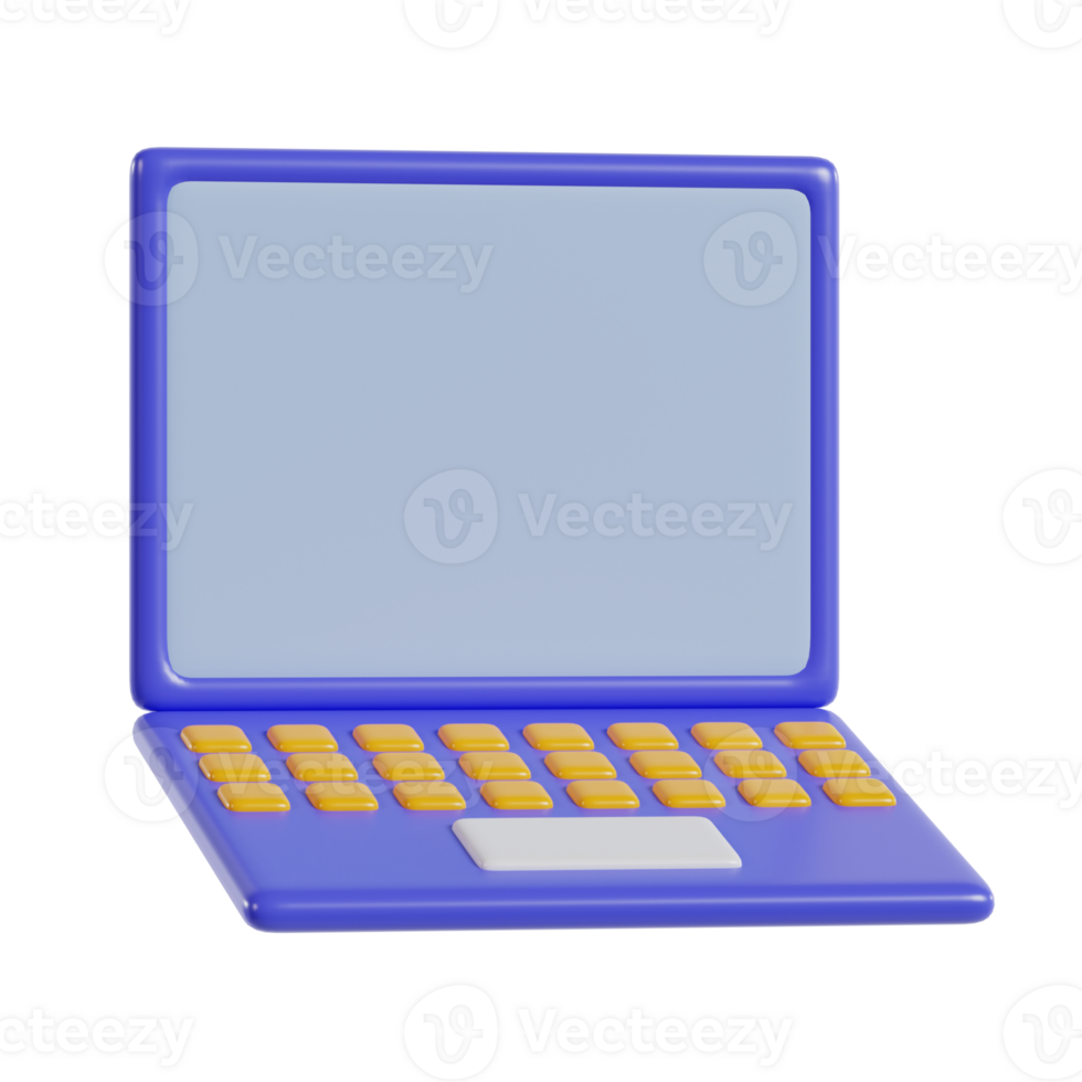 3d illustration of laptop icons png
