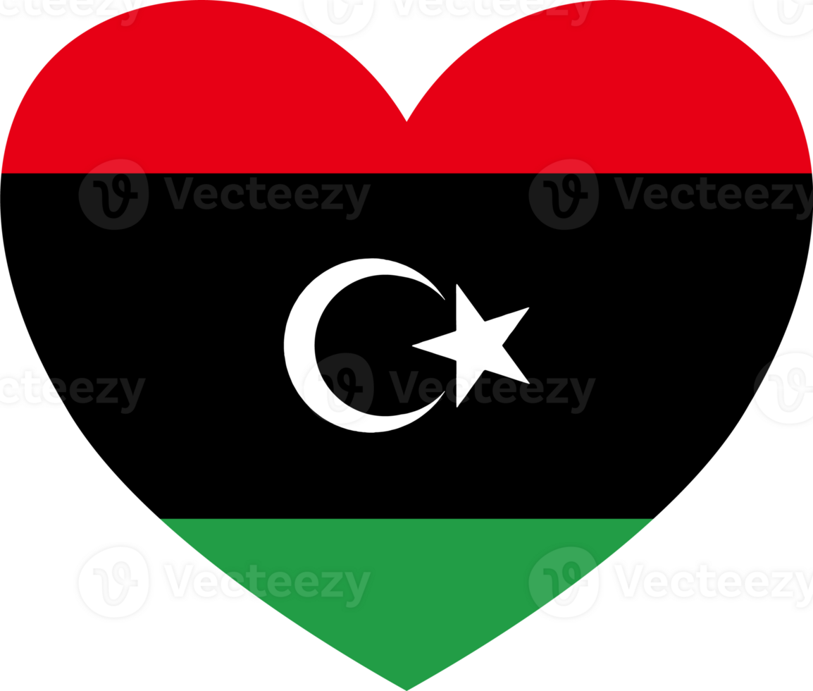 Libya flag in heart shape png