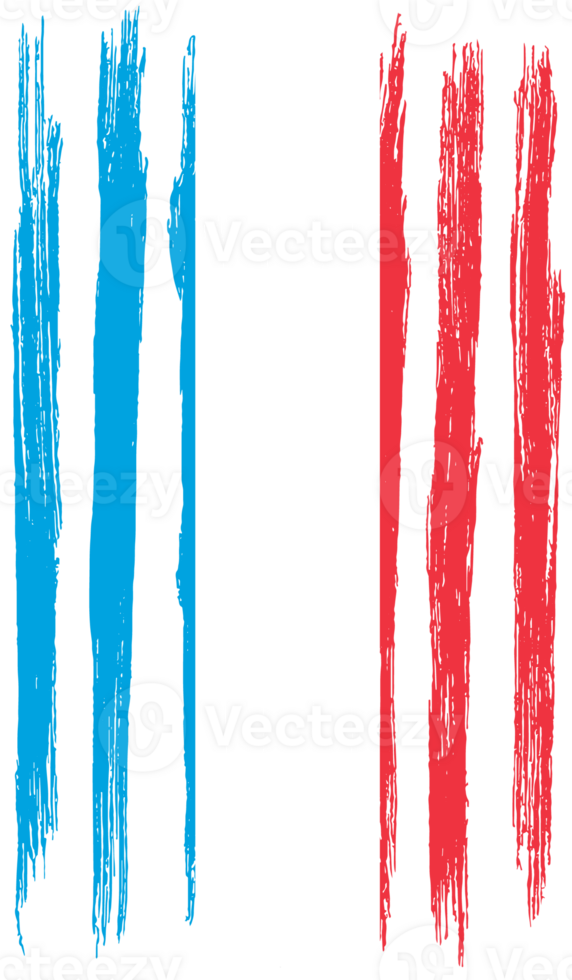 Luxembourg flag with brush paint textured png