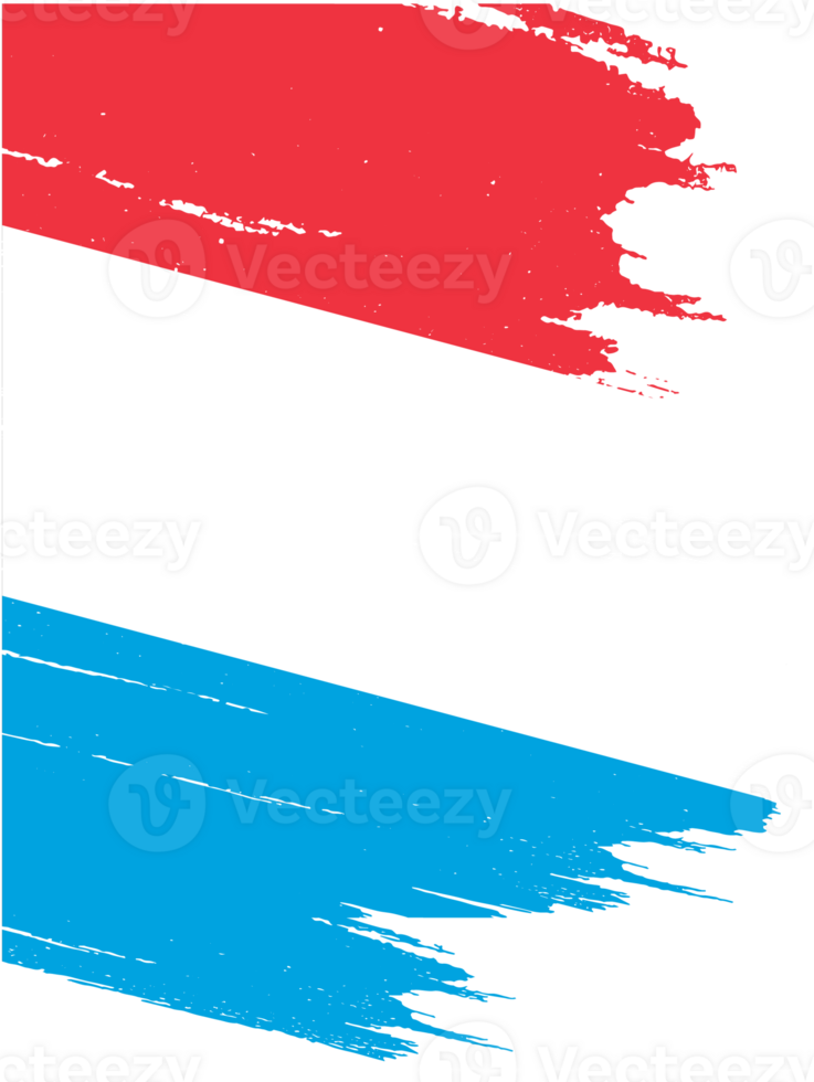Luxembourg flag with brush paint textured png