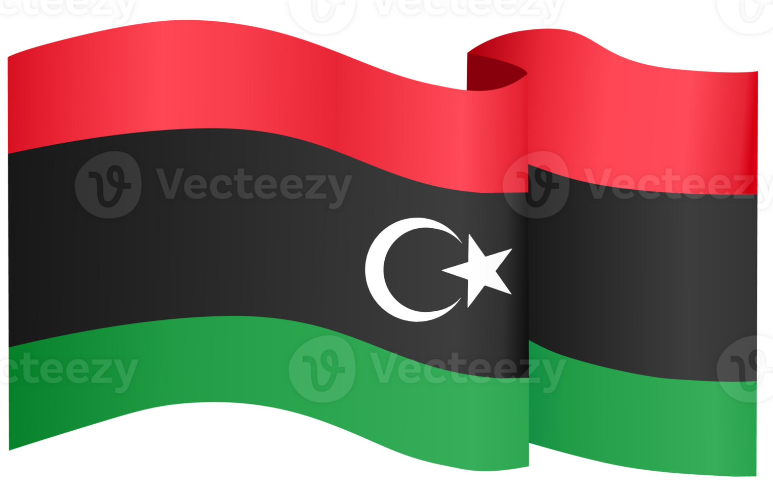 Libya flag wave png