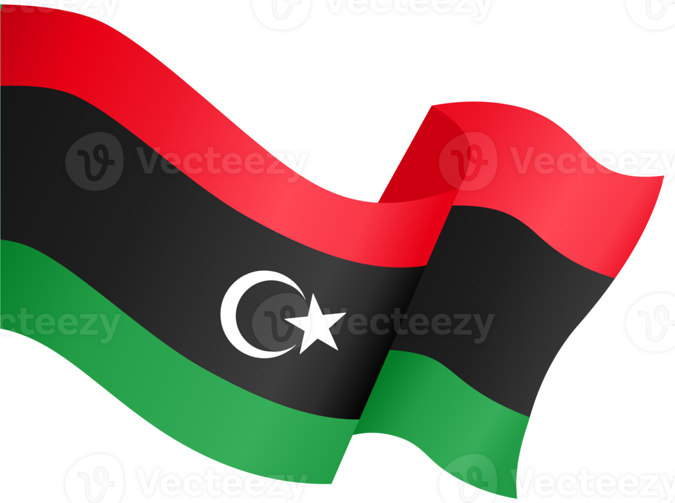 Libya flag wave png