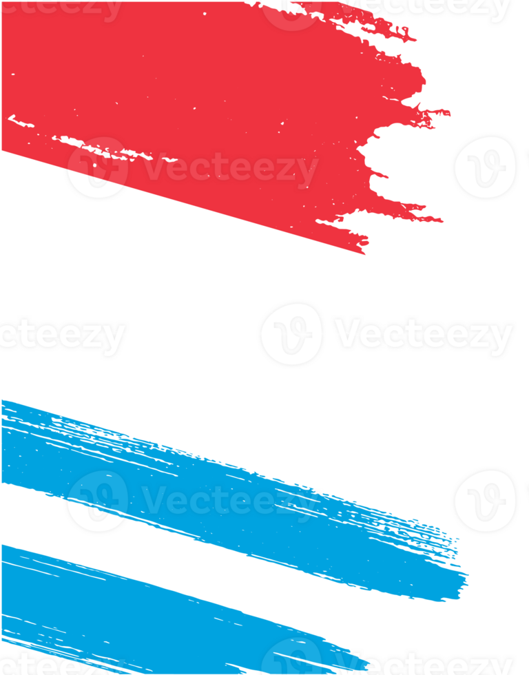 Luxembourg flag with brush paint textured png
