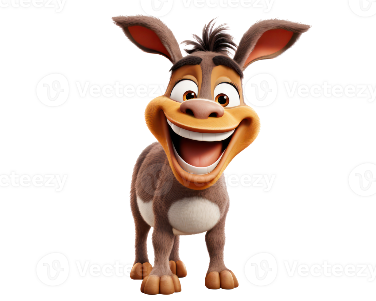 AI generated Donkey cartoon isolated png