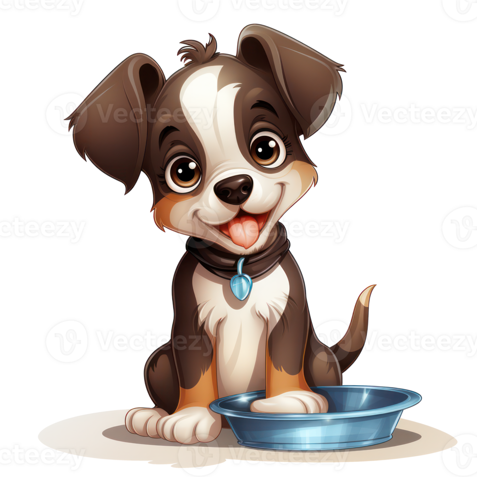 AI generated Cute dog with pot png