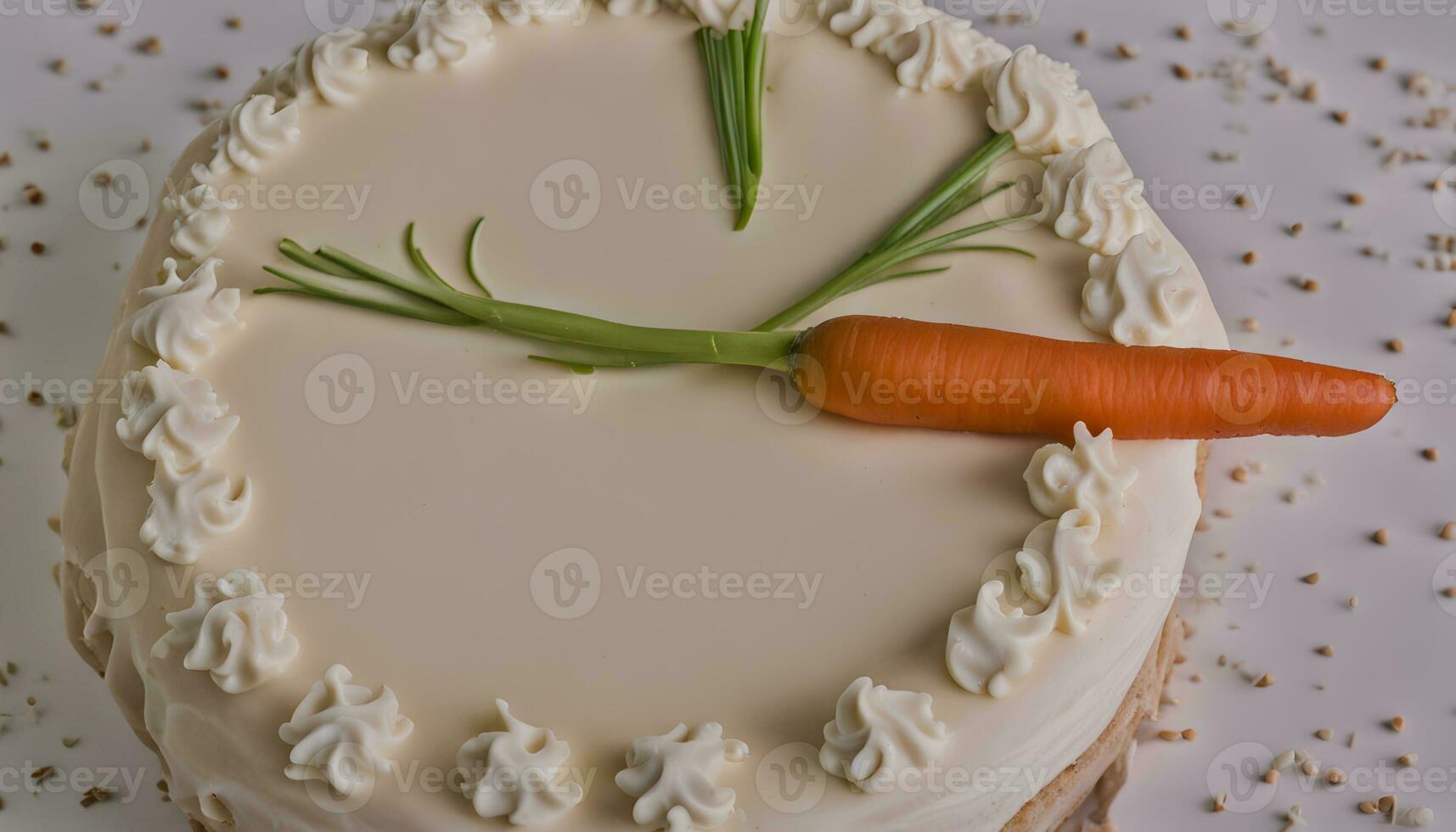 ai generado un Zanahoria es cortar dentro un pastel foto