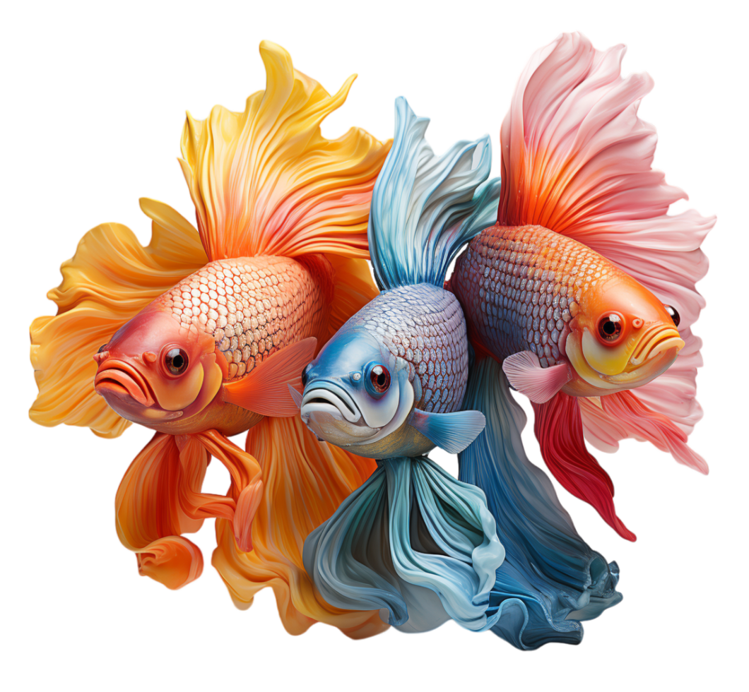 AI generated goldfish portrait design isolated on transparent background, generative ai png