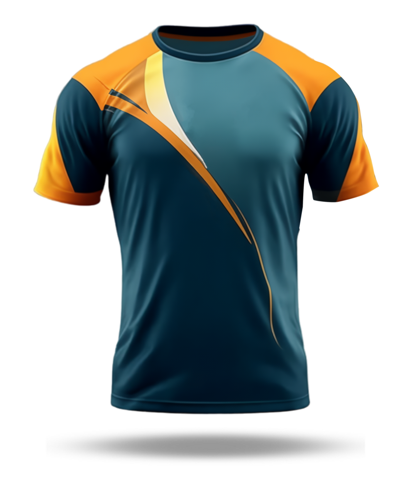 AI generated Sports jersey template mockup with front view isolated on transparent background, ai generative png