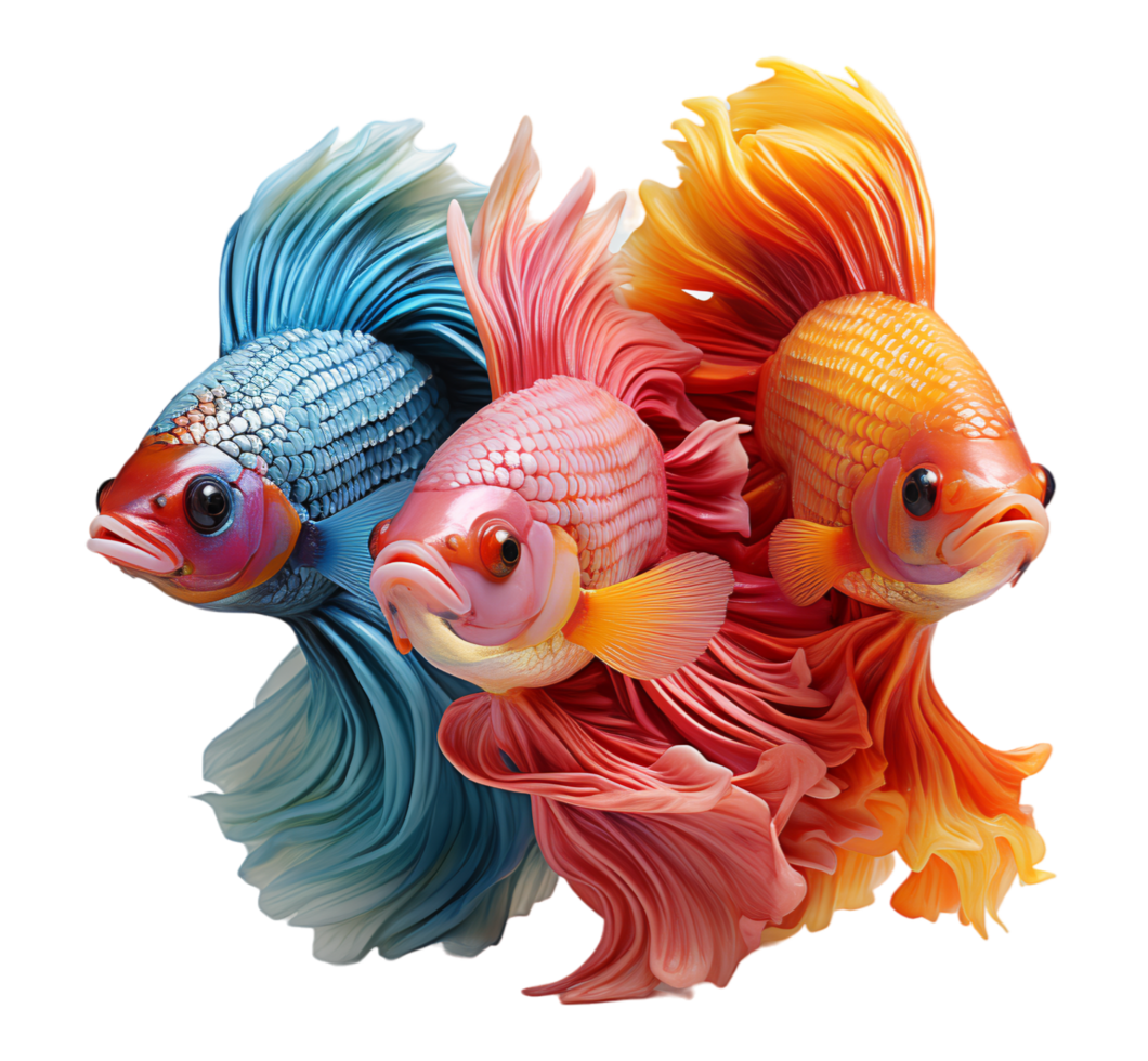 AI generated goldfish portrait design isolated on transparent background, generative ai png