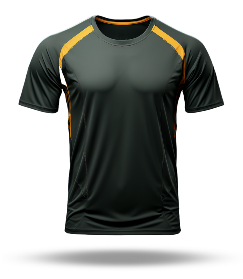 AI generated sports t-shirt mockup design template with front view isolated on transparent background, generative ai png
