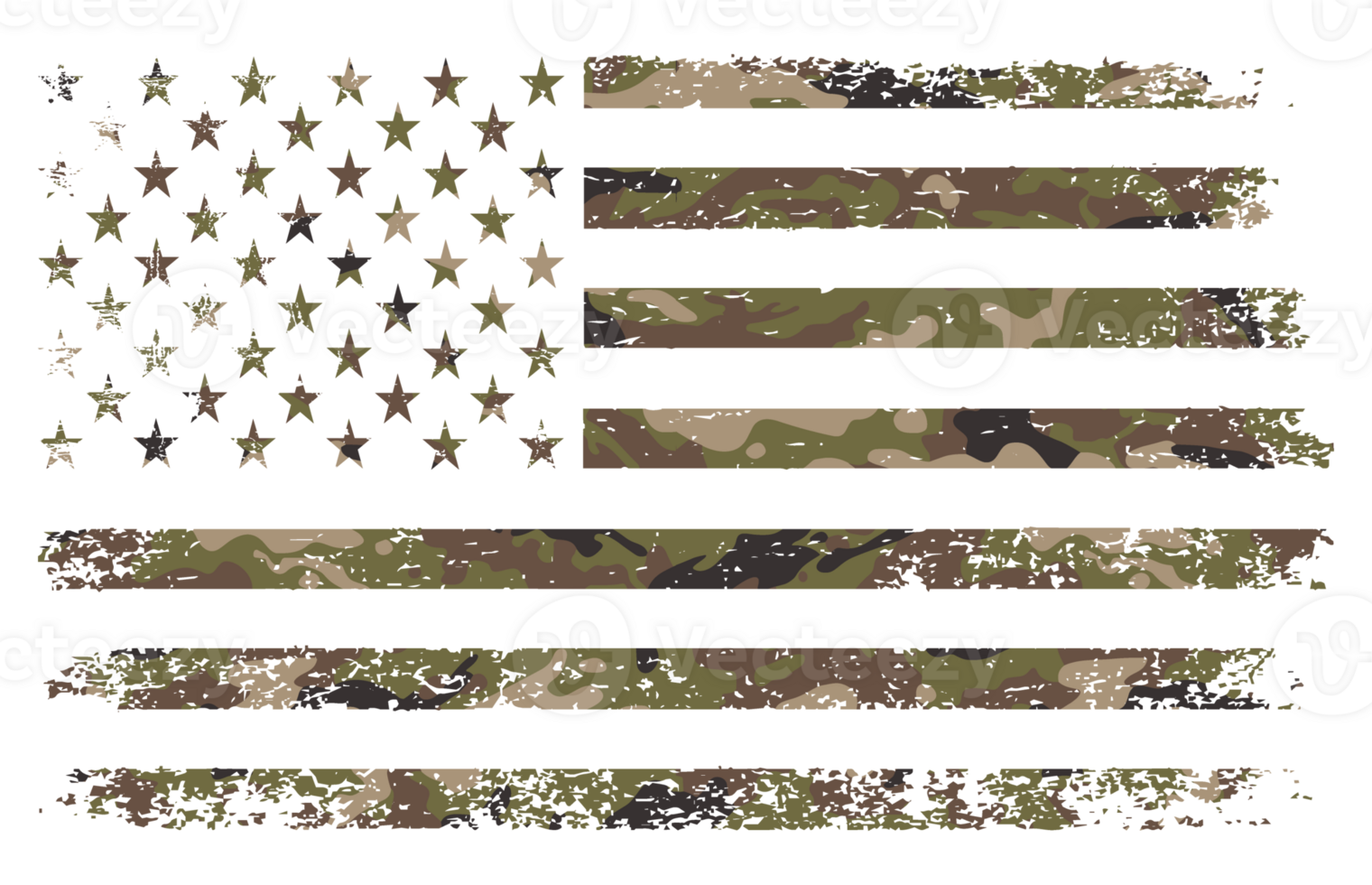 American Flag With Camo PNG